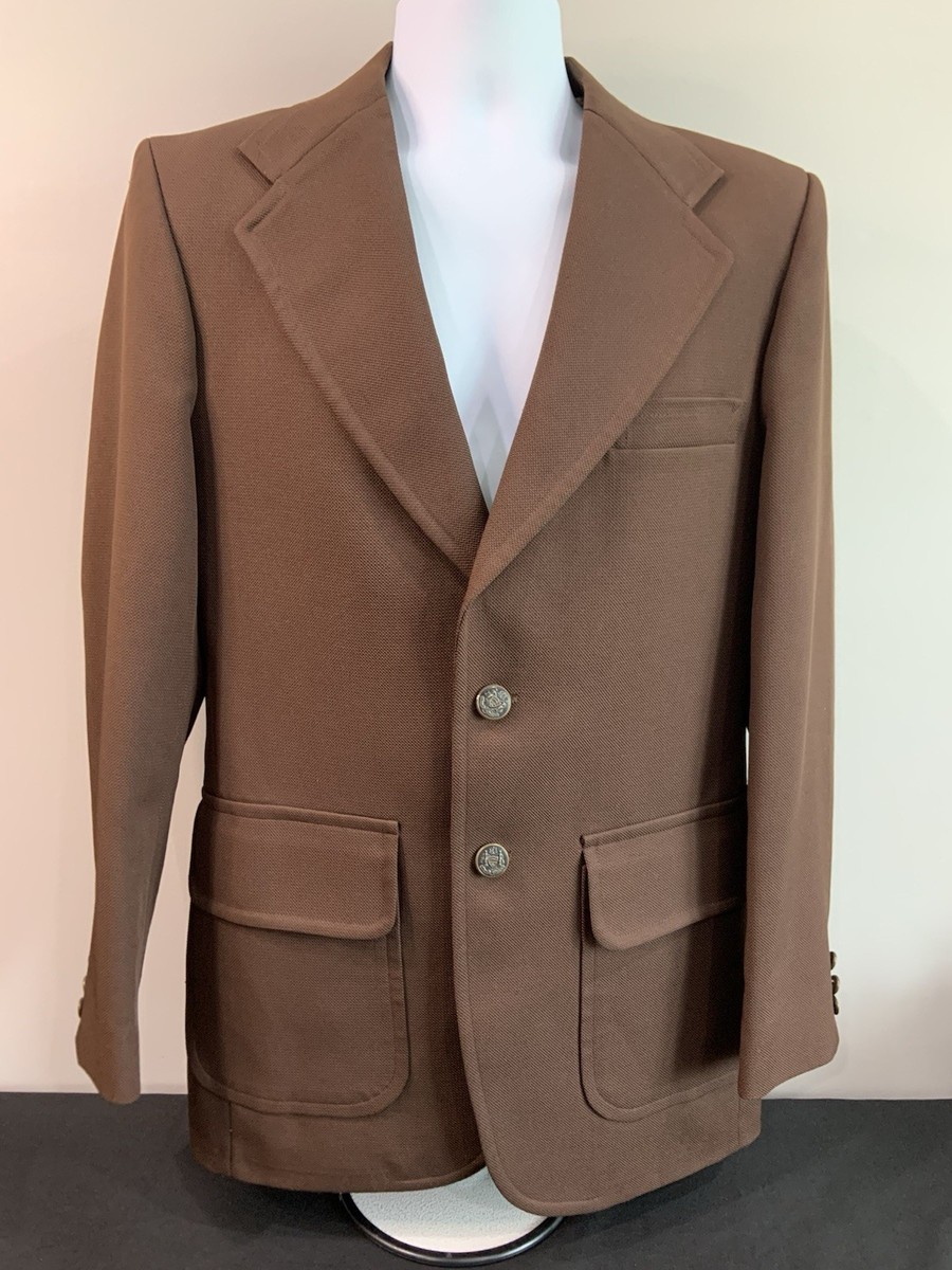 Vintage 70s Towncraft JCPenney Men's 39 Brown Textured Blazer