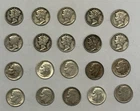 Mercury & Roosevelt Dime Mix lot of 20 Coin. 90% Silver.  10 Merc. & 10 Roosev.