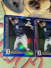 2025 Topps Pro Debut Carson Rucker BLUE Chrome /150 & PURPLE Foil /299 Det Tiger