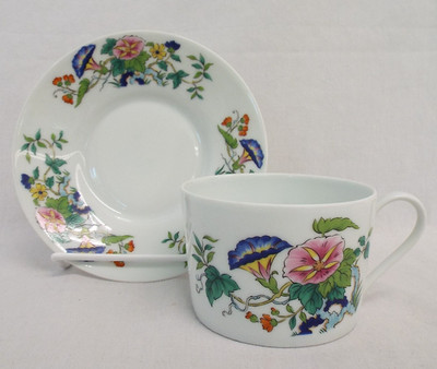 Royal Limoges PARADIS Flat Cup and Saucer Set FRANCE Towle Multicolor Flowers