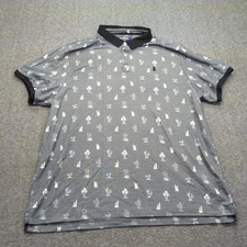 Chubbies Shirt Mens 2XL Gray Golf Performance Stretch Cactus All Over Print