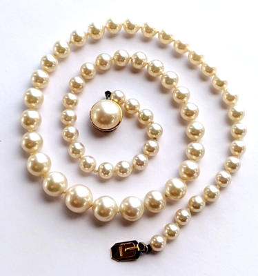 Vintage METALL 925 Sterling Gold Overlay Graduating Simulated