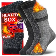 3 Pair Mens Winter Heavy Duty Heated Thermal Warm Socks Insulated Boot Sox 10-13