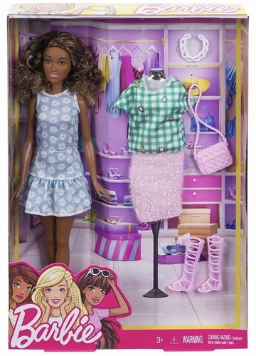 Barbie braunes Haar modische Outfits FFF61 neu verpackt UK Verkäufer 🙂 🙂 Gänseblümchen Glitzer