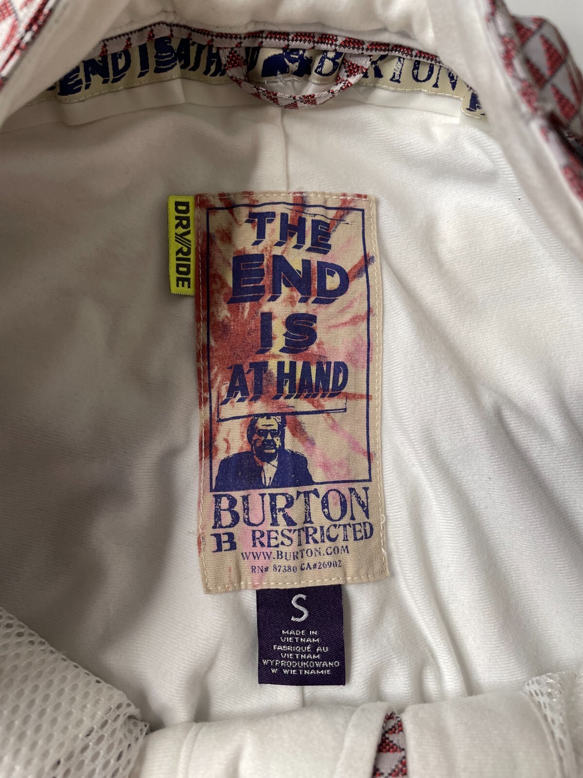 NWOT Burton DryRide Snowboard Pants Men Small Checker Adjustable Waist