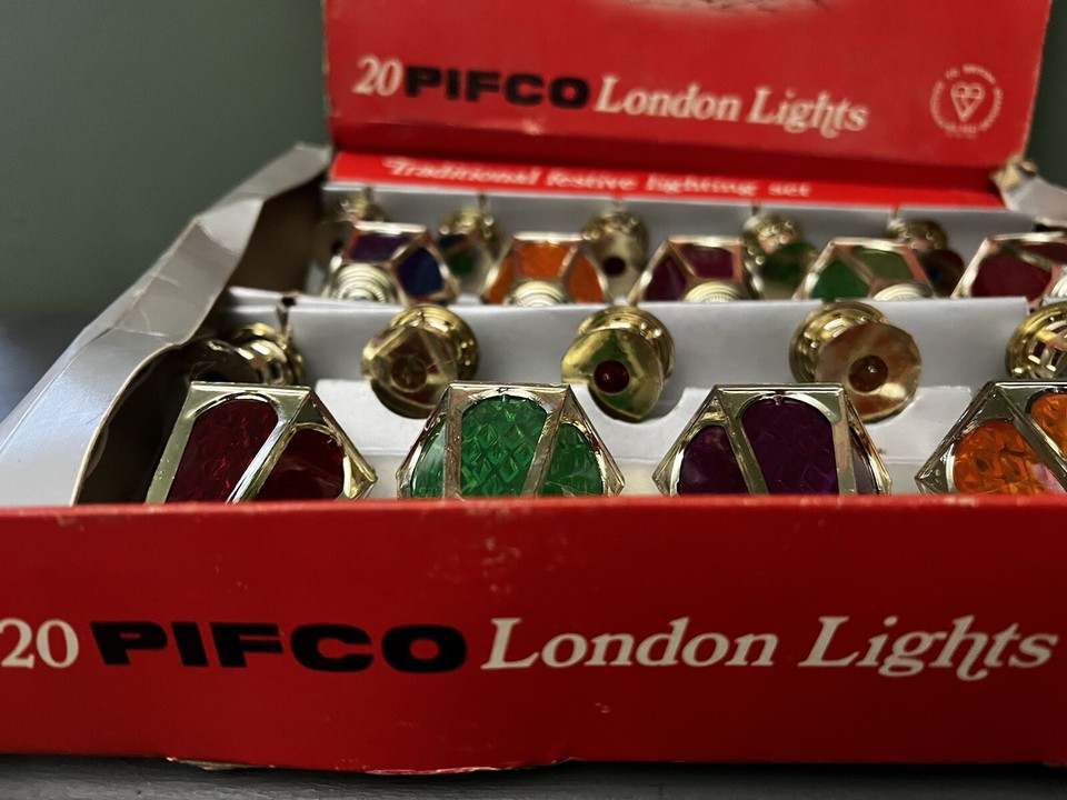 Box Set 20 Vintage Pifco London Lights Lantern Style Christmas String