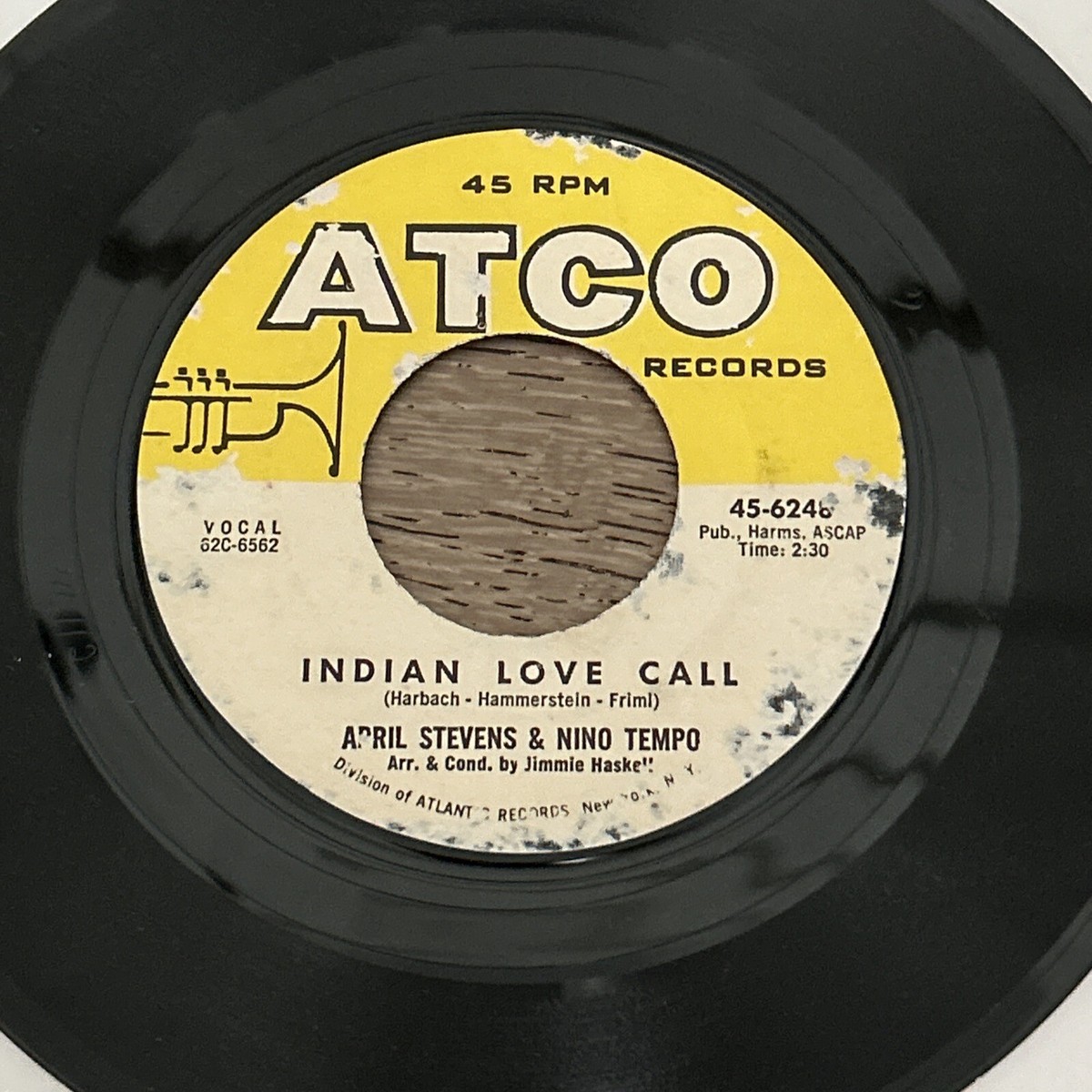 7” April Stevens, Nino Tempo Indian Love Call / Paradise JET1230 ATLANTIC /00080 April Stevens & Nino Tempo ~ Indian Love Call/Paradise