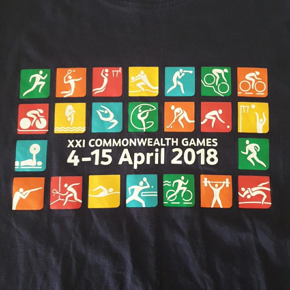 Gold Coast Aust. Camiseta deportiva de los Juegos de la Commonwealth 2018 para hombre azul algodón talla XL Foto 2 de 4