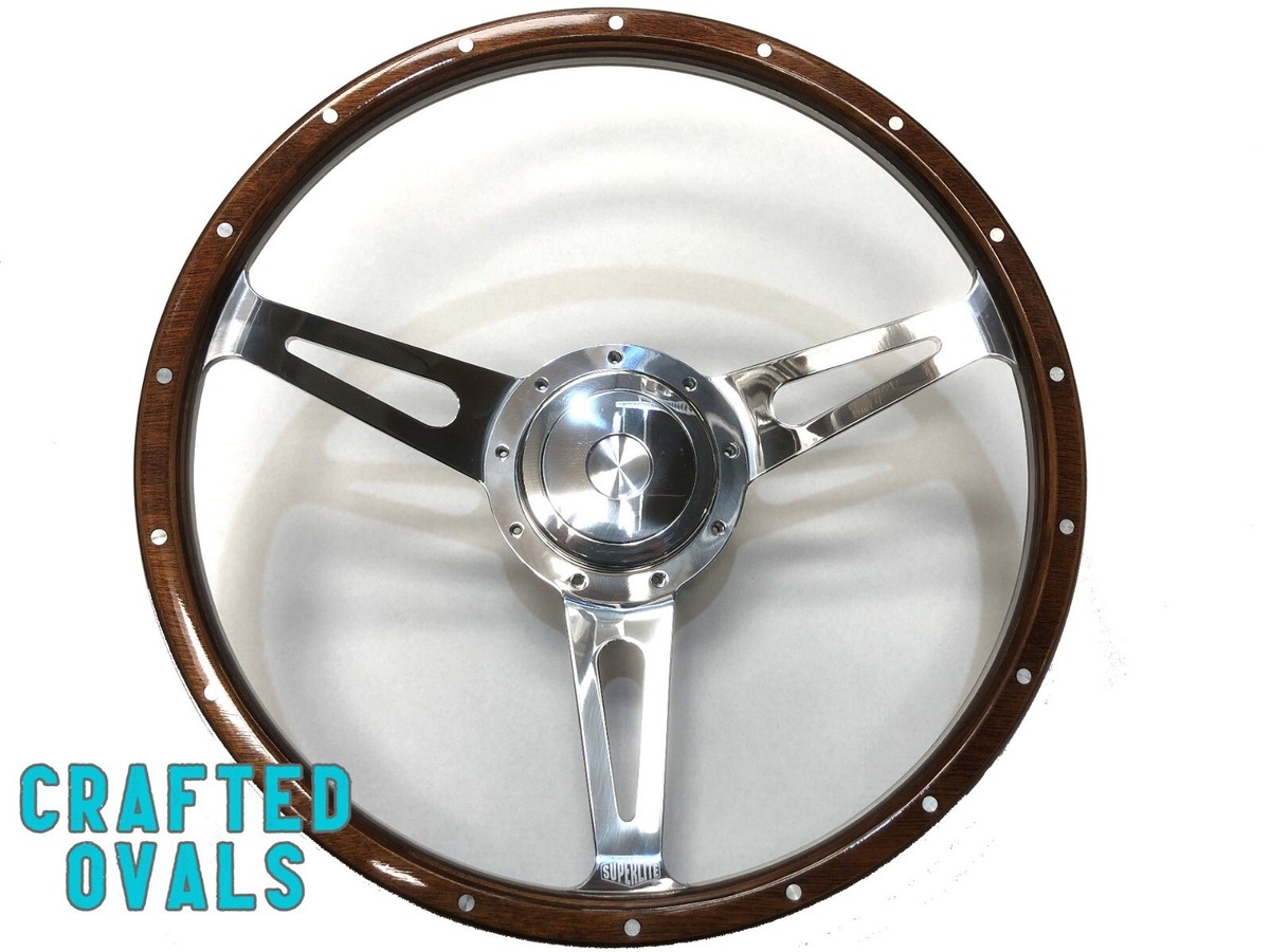 Vintage Wood Steering Wheel For Land Rover Defender – 380mm 36 Spline With Hub