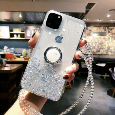 Girl Sparkle Bling Ring Holder Stand Clear Phone Case And Crystal Chain For Oppo Ebay