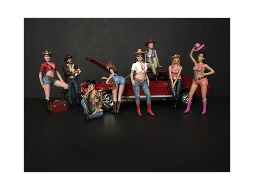 American Diorama "The Western Style" 8 piece Figurine Set for 1/18 Scale Models