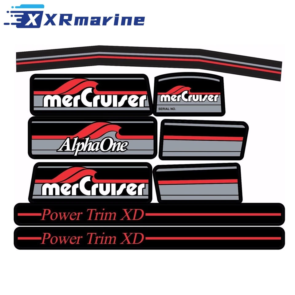 XRMARINE Rote Widder Aufkleber Set Decal für Mercruiser Alpha One Gen One 37-13682A90