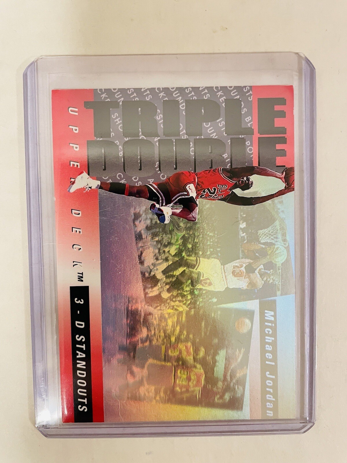1993 UPPER DECK - TRIPLE DOUBLE 3-D Standouts MICHAEL JORDAN #TD2!