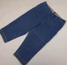 Vintage 90s Tommy Hilfiger Jeans Denim Capri Pants Vtg TH Flag Blue USA Sz 12