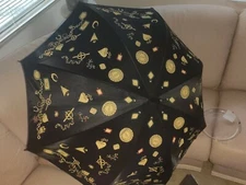 Christain Dior charms Print Umbrella Wooden  wood Handle