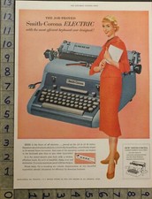 1955 SMITH-CORONA TYPEWRITER OFFICE BUSINESS MACHINE SECRETARY FASHION AD 29022