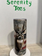 Wood Camo Deer Hunting 20oz tumbler