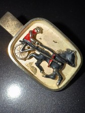 Antica fermacravatta Swank, fantino, cavallo, corsa