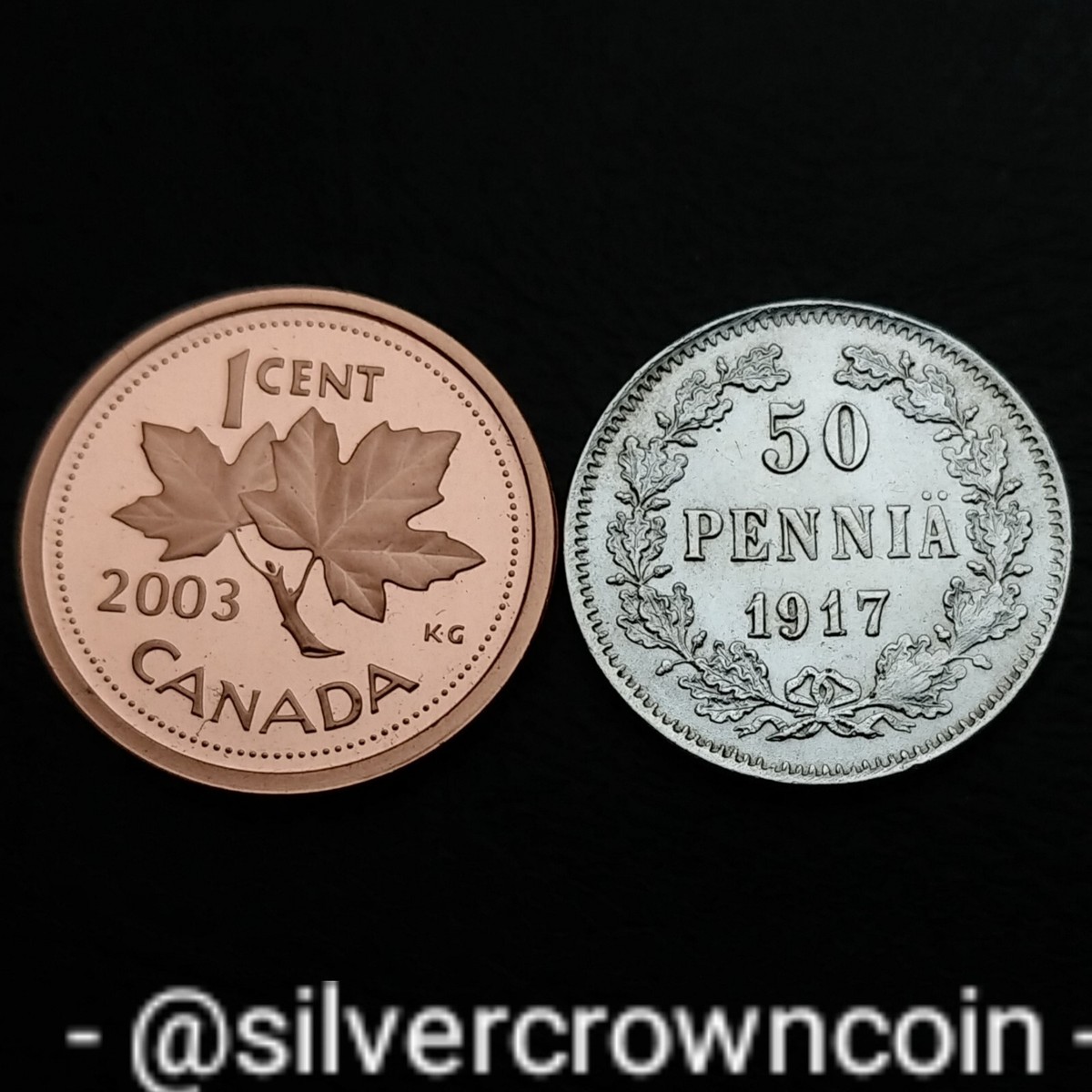 Finland 🇫🇮🇷🇺 50 Pennia 1917 S. KM#20. Silver 50 Cents coin