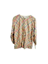 Women's Peaches Scrub Jacket Top Long Sleeve Geometric