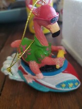 FLAMINGO Riding Jet Ski Tropical Christmas Ornament