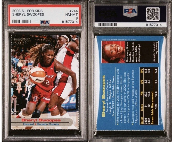 SHERYL SWOOPES Rare 2003 Sports Illustrated for Kids SI USA Comets PSA 8 - Image 3 of 3