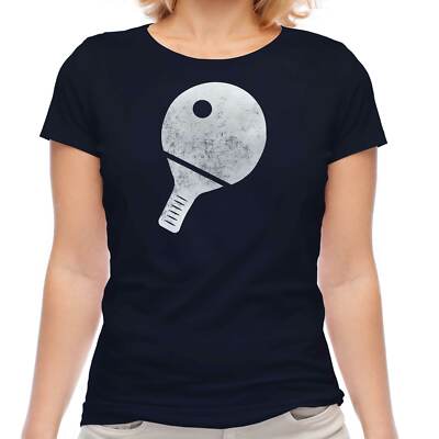 PING PONG DISTRESSED DRUCK DAMEN T-SHIRT VINTAGE STIL DESIGN TOP TISCHTENNIS