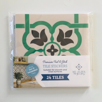 Mi Alma 6  x 6  B-104 Vinyl Peel & Stick Mosaic Tile Stickers 24 Count NIP