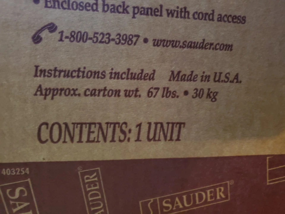 BARRISTER Librería Vitrina Vidrio Puertas Correderas Sauder 44" X 27" X 13" NUEVO Foto 2 de 3