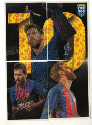 Brazil version Panini 2018 FIFA 365 Stickers Poster # 4 - 5 - 6 - 7 Lionel Messi