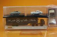 Brekina 48044 MB LPS 338 Autotransport-Sz Mercedes-Benz & 3 Ricko-Modellen Neu!