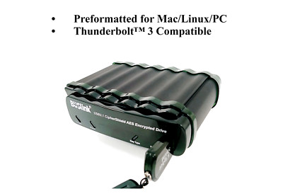 USB-C 256-bit AES USB-Powered USB 3.1 Gen 2/ eSATA Hardware Encrypted SSD  1TB