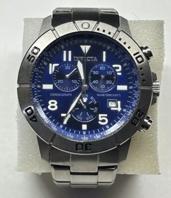 Invicta Titanium 5994 Sports Chronograph 44mm Silver/Blue Multi-Function Watch