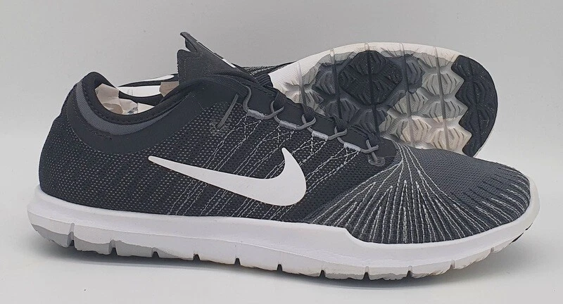 Nike Flex Adapt Low Textile Trainers 831579 001 Black White Grey