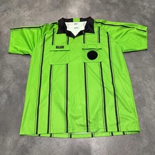 Size XL - ReF Gear Uniform Referee Soccer Shirt Green Black Striped Ship Fast!