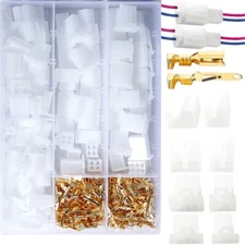 380Pcs 2.8mm 2/3/4/6-Pin Car Terminal Plug Kit Electrical Wire Cable Connector