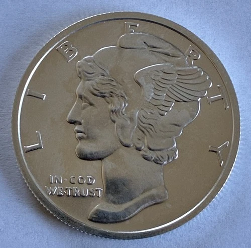 1 oz .999 Fine Silver Round - Mercury Dime Design FREE SHIPPING!!!