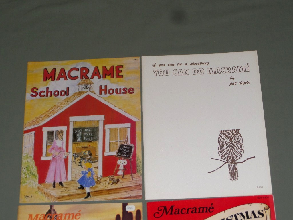 4 Vintage Macrame Books Patterns Plant Hangers, Jewelry, Wall & Christmas Decor