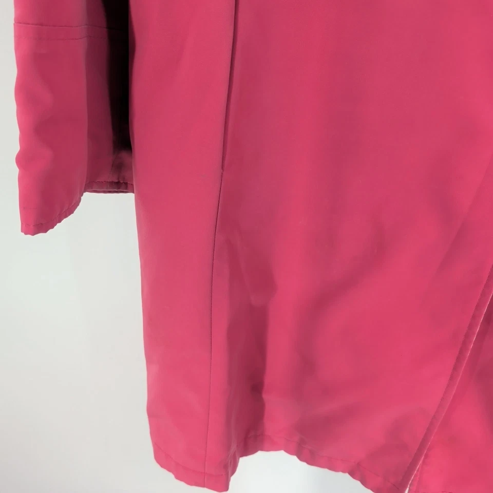 Abrigo Largo Clásico LIZ Claiborne Manga Larga Botón Cuello Frontal Rosa Talla L Foto 4 de 4