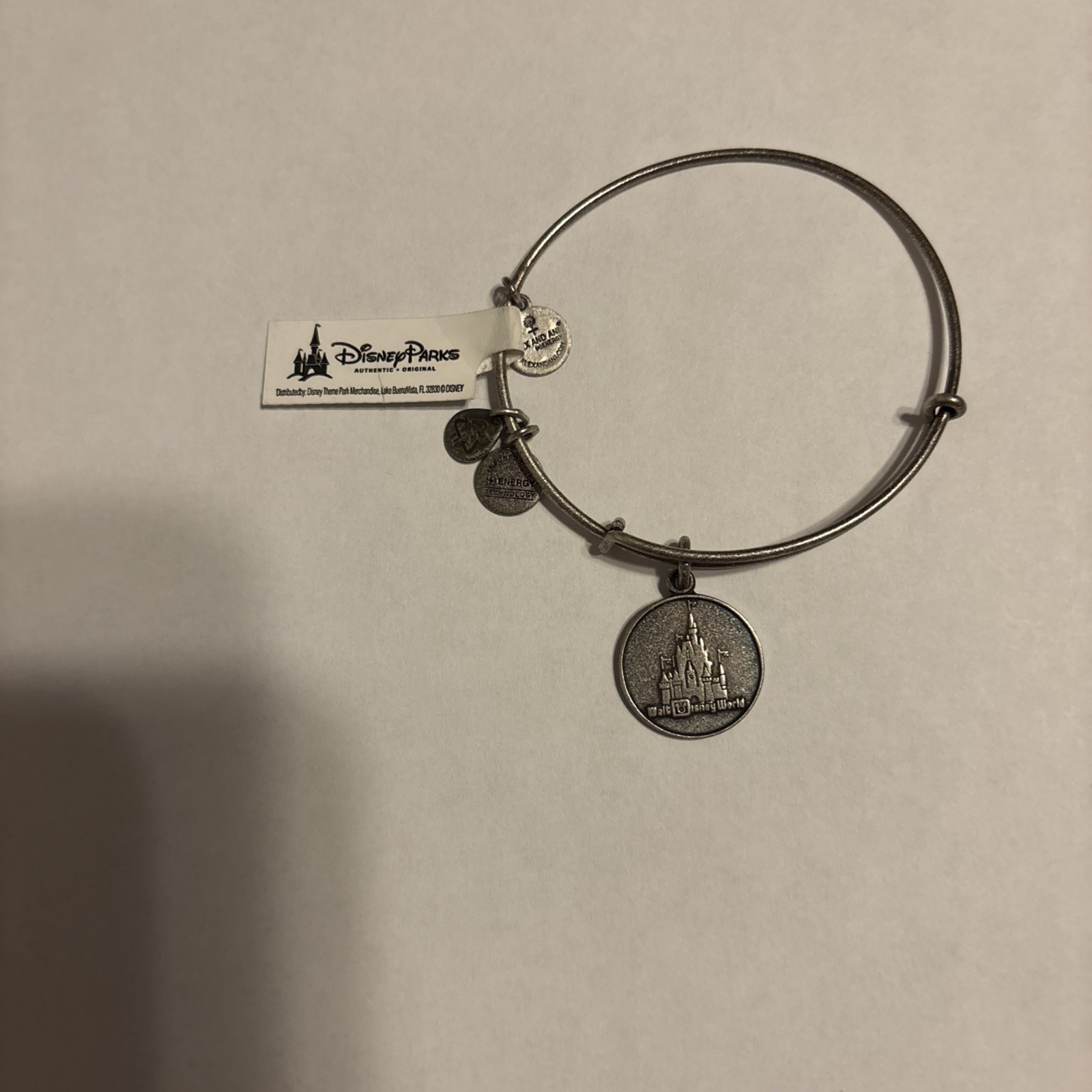 Disney World Alex & Ani Retired Cinderella Castle Silver Charm Bracelet