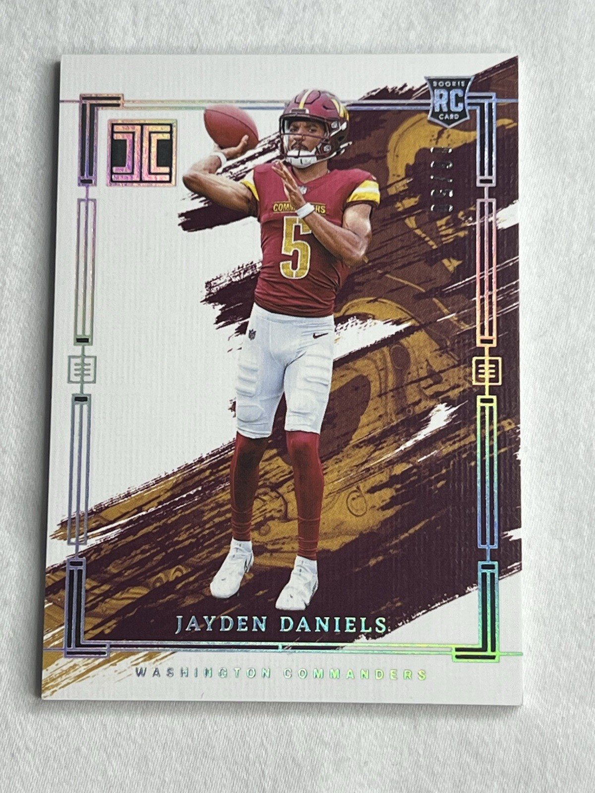 2024 Panini Impeccable SILVER JAYDEN DANIELS #72 #6/50 RC COMMANDERS RARE