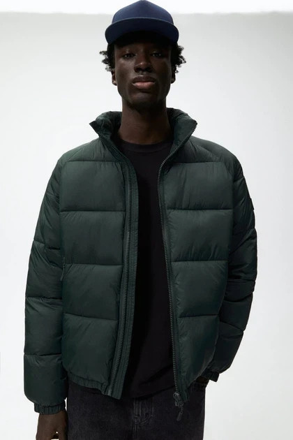 Zara water-repellent puffer jacket XL dark green 6985/303/516 thumbnail 5