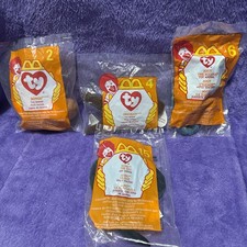 Lot 4 Vintage 90  s McDonald  s TY Beanie Baby  s- Sealed. 2, 4, 6, 15 See Pics