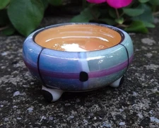 Pearly Pastel Porcelain Open Salt Dip, Cellar, Dish w/Little Feet!