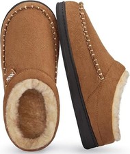 Men's Memory Foam Moccasin Slippers Warm Plush Indoor Outdoor House Shoes Gift