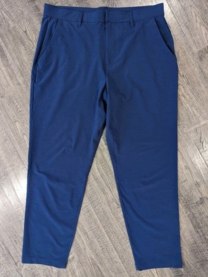 Fabletics The Only Pant Mens L Blue Poly Stretch Commute Travel Golf Performance