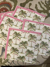 CHRISTMAS TROPICAL PALM TREE NAPKINS 6.5" X 6.5" NEW SET OF 5 -DECOUPAGE CRAFT