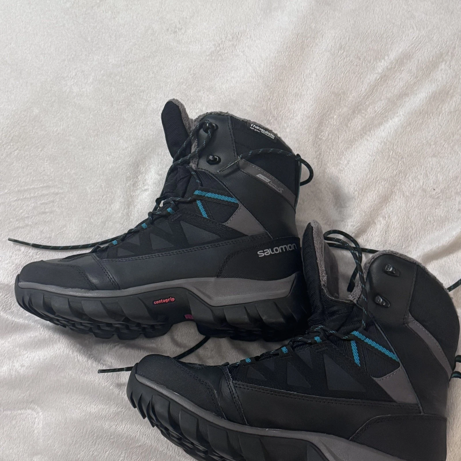 Salomon X Ultra Mid GTX Shoes Women 8.5 Black Waterproof Hiking Boots Gore-Tex