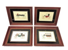 Vintage Set 4 Framed  IMP Brice Thomas Feis Delarue Paris Coupe Carriage Prints