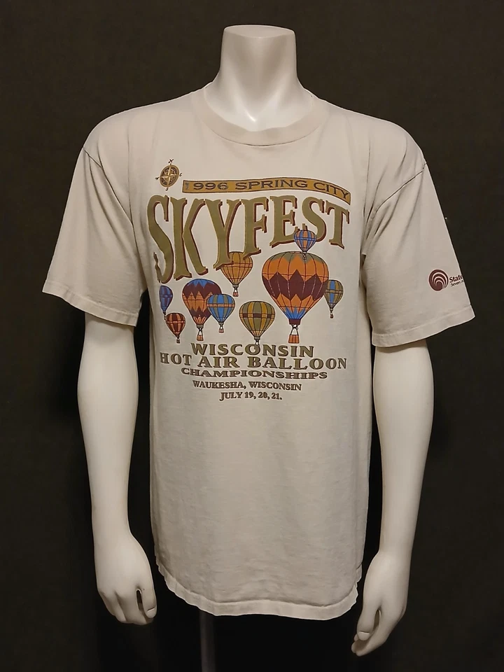 Camiseta vintage 1996 Wisconsin Hot Air Globo Festival "SKYFEST" años 90 adulto XL Foto 2 de 4